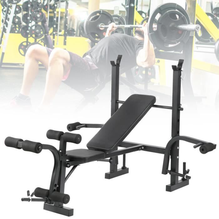 Banc de Musculation Multifonction Mixte, abdominaux d'entraînement dossier dorsaux, Réglable - POU