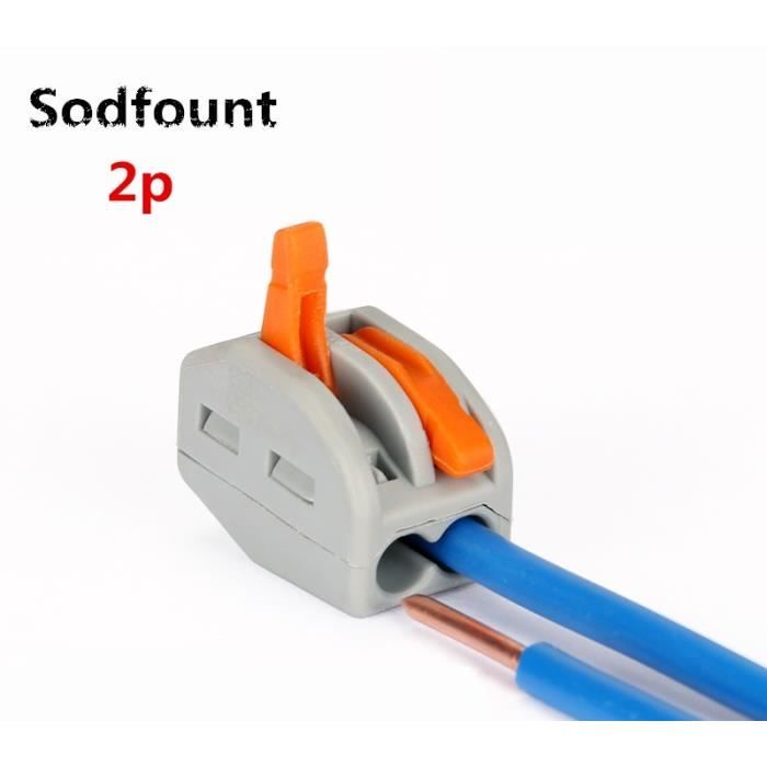 2P-Quantity 2PCS -Wago Type 10 pièces 222 412 (PCT212) -413-415 Universal Compact Fil Connecteur de Câblage Conducteur Bornier À Lev
