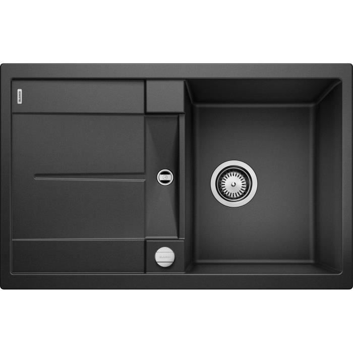 BLANCO Metra 45S - évier - SILGRANIT® - 1 cuve - égouttoir réversible - vidage auto - siphon inclus - anthracite