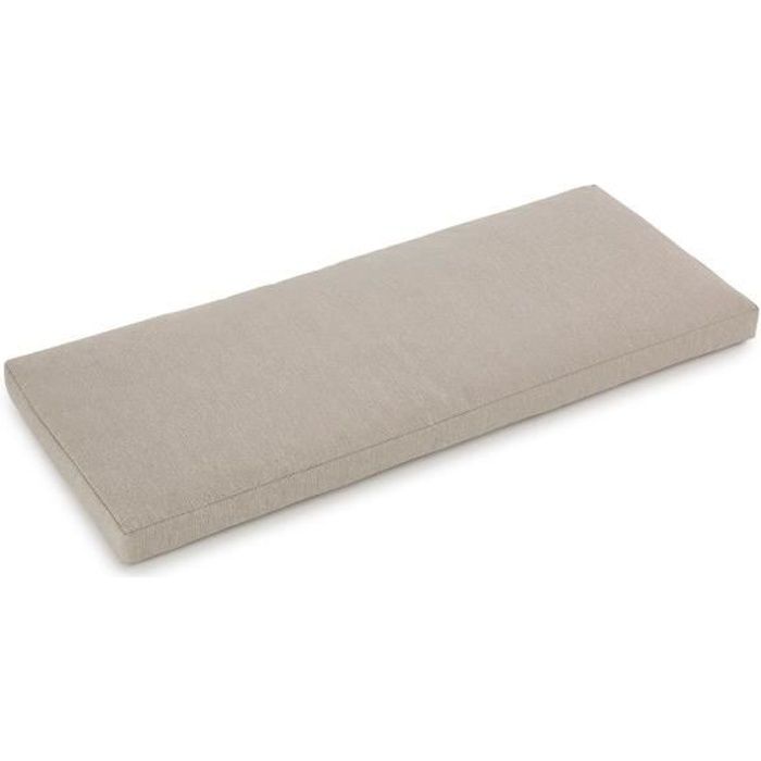 Blumfeldt Pozzilli CU Coussin extra-moelleux pour banc de jardin extérieur - 99 x 6,5 x 41 cm - housse polyester résistant - beige