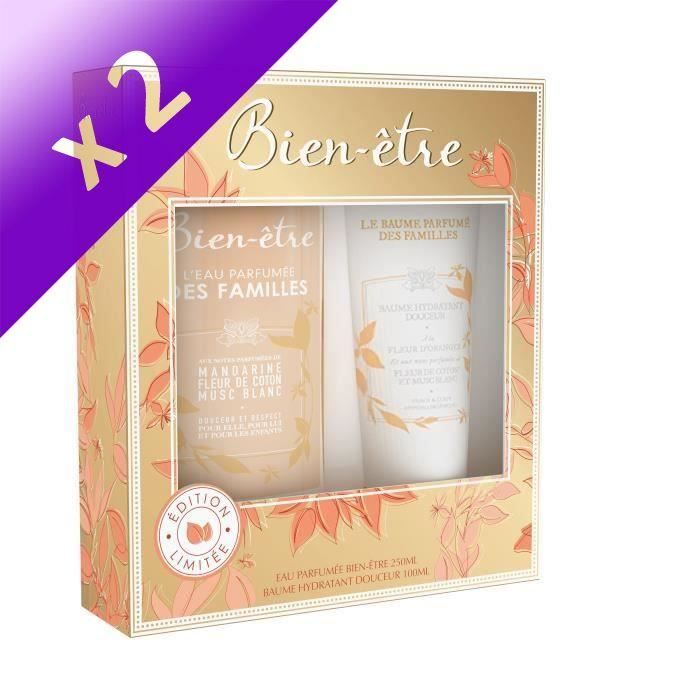 BIEN-ETRE Coffret Eau de Cologne Eau des Familles Splash 250 ml + Baume Hydratant Eau des Familles 100 ml (Lot de 2)