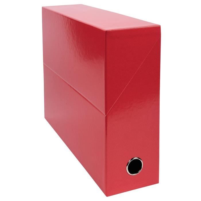 EXACOMPTA Boite transfert - 340 x 255 mm - Dos de 90 mm - Carte pelliculée F.S.C. 19/10 ème - Rouge Iderama