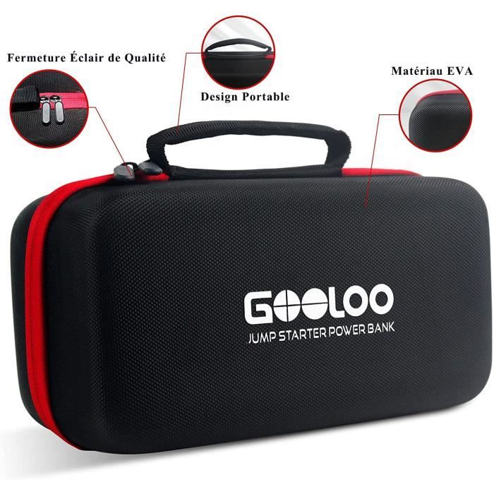 GOOLOO Grande EVA Etui Protection Sac Portable Antichoc-Durable-Étanche-Antipoussière booster batterie voiture GT&GP Séries Noir