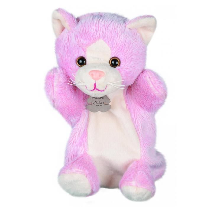 Marionnette peluche Chat rose 25 cm aille Unique Coloris Unique