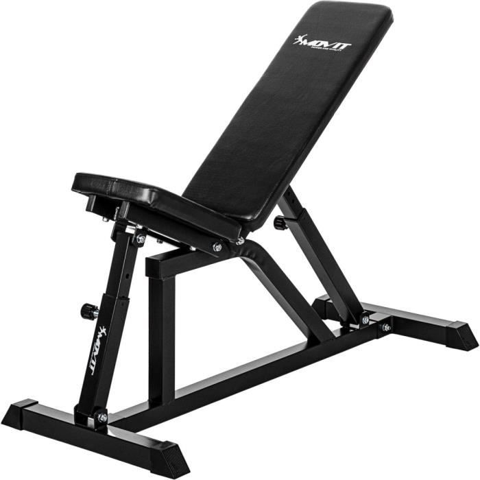 MOVIT® Banc de musculation incliné, multifonction et pliable, exercices de musculation à domicile, couleur noir