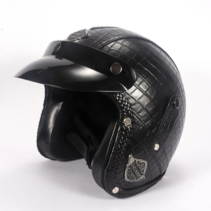 Casque Moto de Marque luxe unisexe Casque Harley vintage personnality Camouflage Casque Moto casque scooter Casque en cuir