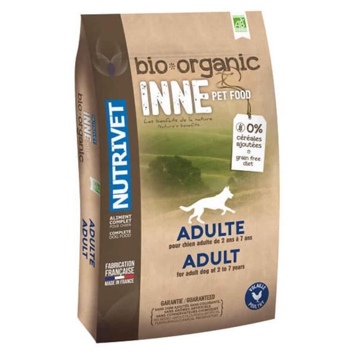 Nutrivet - Croquettes Bio INNE Adulte à la Volaille pour Chiens - 3Kg