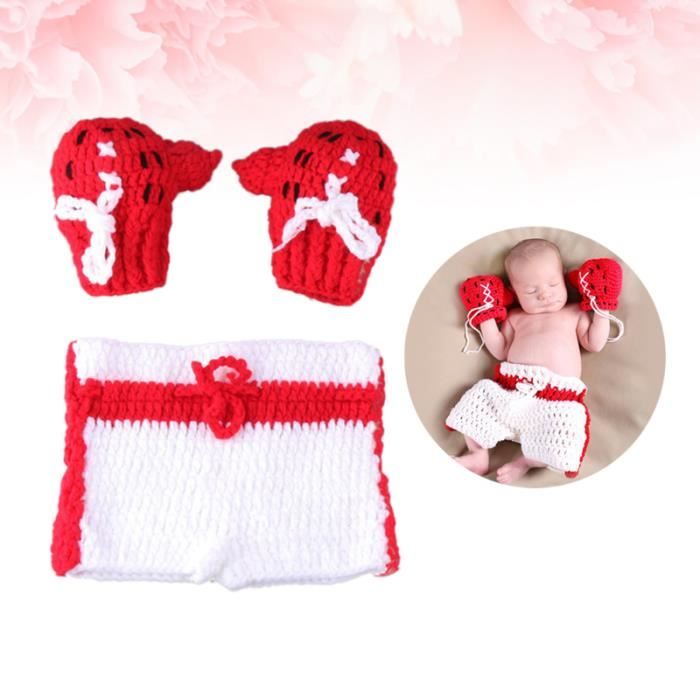 Crochet nouveau-né Photographie Props Garçons Boxe Outfit Set Bébé Accessoires Photo BANDEAU - SERRE-TETE - HEADBAND - HAIRBAND