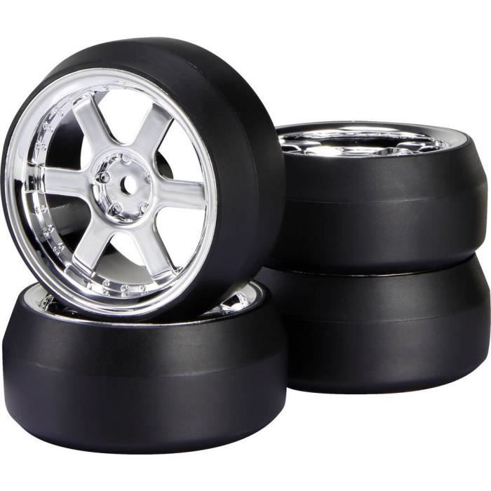 Roues complètes Drift Voiture de tourisme 1:10 Reely RE-6622404 6 rayons chrome 4 pc(s)