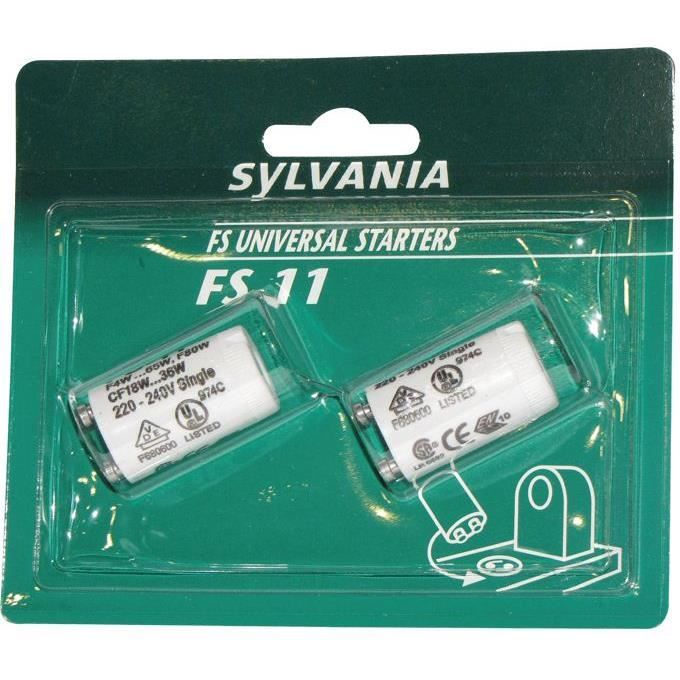 SYLVANIA Lot de 2 Starters universels FS11 - 36 mm - 230 V