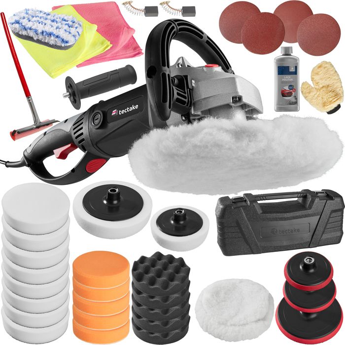 TECTAKE Polisseuse Rotative de 0 à 3200 tours par minute et Set de 3 Accessoires