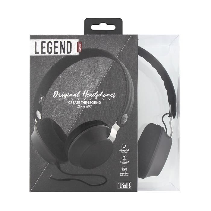 T'NB Legend Casque filaire avec micro intégré - Noir