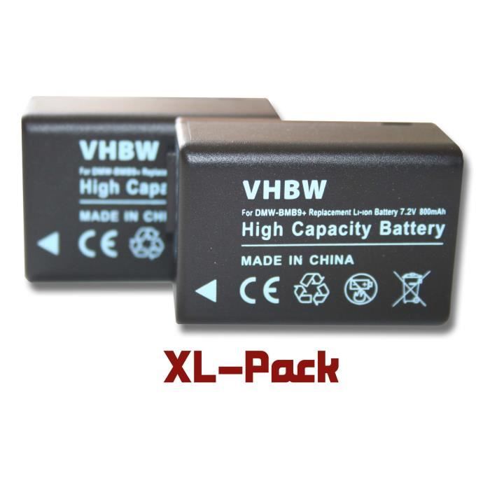 2 batteries de secours pour Panasonic Lumix DMC-FZ40, DMC-FZ45, DMC-FZ47, DMC-FZ48, DMC-FZ100, DMC-FZ150, DMC-FZ72 - Remplace : P…