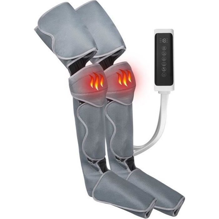 VINTEKY® Appareil de Massage pour Jambes Pieds Cuisse Mollet, Masseur Electrique Chauffant Compression d'air, 3 Modes 3 Intensités