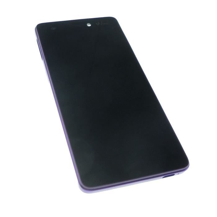 Ecran vitre tactile et LCD avec châssis violet pour Wiko Highway SIGNS