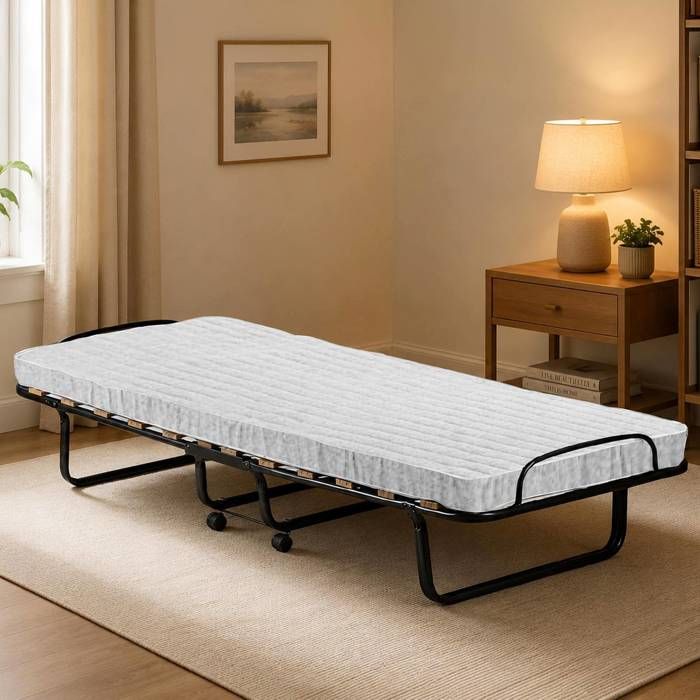 Lit pliant Dpiate - Dmora - En bois - Blanc 190x80h39 cm