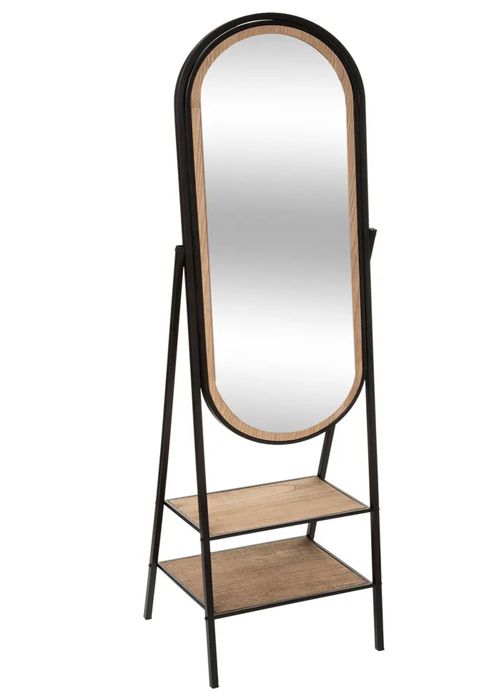 Miroir sur pied en bois et métal coloris naturel et noir - Longueur 44 5 x Profondeur 36 x Hauteur 160 cm Miroir sur pied en bois et métal coloris naturel et noir - Longueur 44 5 x Profondeur 36 x Hauteur 160 cm