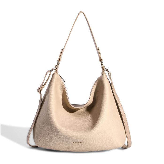 David Jones Sac à Main Hobo Porté Epaule Femme Cabas Fourre-Tout Simili  Cuir Souple Grand Sac Shopping Bandoulière Beige