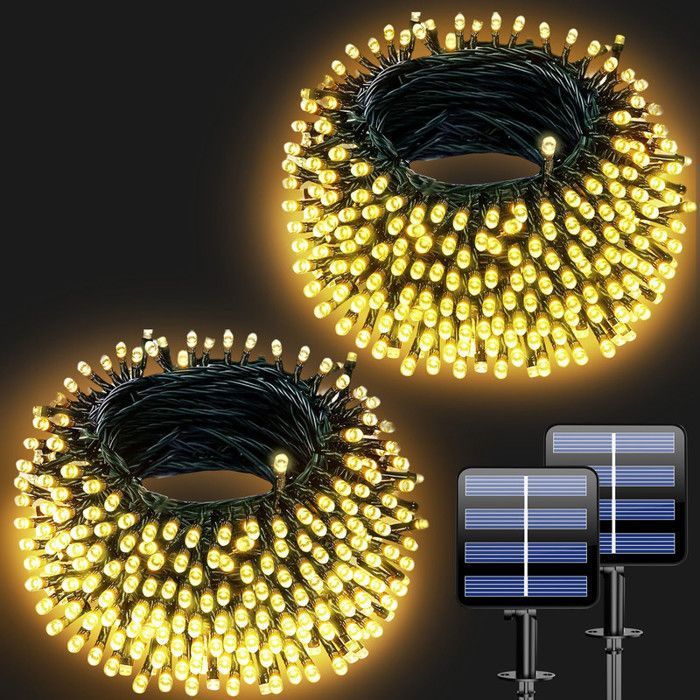 Guirlandes Lumineuses Solaires Étanches - 40m 400 LED pour Pergola/Clôture Jardin Extérieur  8 Modes  Autonomie 8-10h  IP65