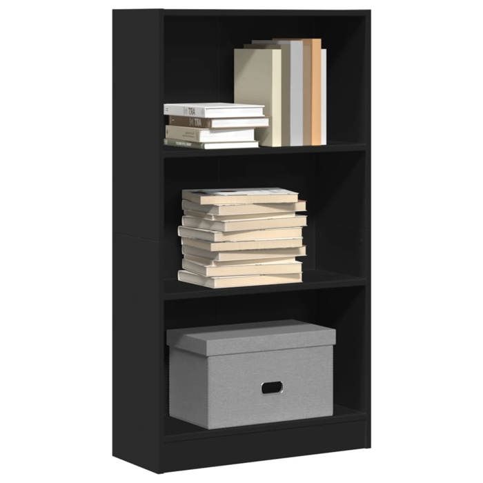 SALE 2025Bibliothèque Moderne - Colonne Étagère noir 60x24x109 cm - bois dingénierie 13 65 Kg 3981