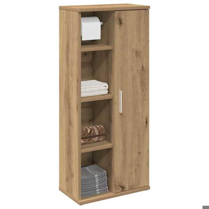 Autumn saleSupport/Meuble WC - Grand espace - Meuble de salle de bain avec porte - rouleau chêne artisanal 2025134692