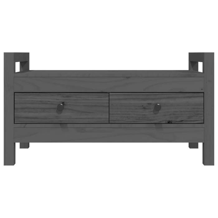 MGH - TOP Meuble de couloir - Banc Gris 80x40x43 cm - pour salon - Bois de pin massif MM391