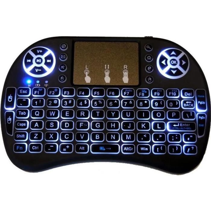 Mini clavier rétroéclairé Lipa Clavier et sans fil Mini clavier multimédia sans fil avec touchpad + rechargeable