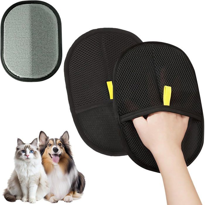 Meilleurs prix pour Lot de 2 gants magnétiques antistatiques double face pour enlever poils animaux sur meubles et tissus
