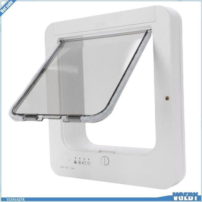 Comparer les prix de Porte intelligente pour chat chatière à capteur automatique porte pour animaux de compagnie avec télécommande entrée et sortie à