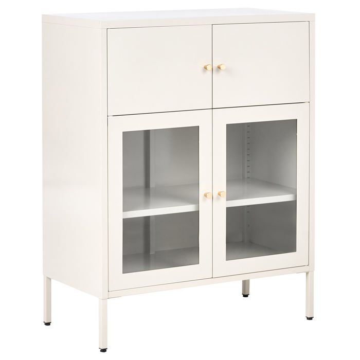Vitrine en verre ESHOLT Métal 80 cm Beige clair Vitrine en verre ESHOLT Métal 80 cm Beige clair