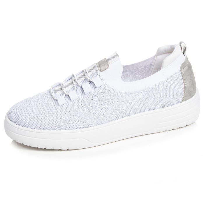 Isotoner Baskets confortable résistante semelle à mémoire forme et facile à enfiler blanc femme Isotoner Baskets confortable résistante semelle à mémoire forme et facile à enfiler blanc femme