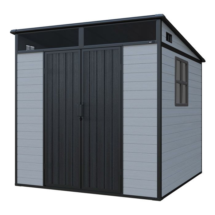 AXI Axel Abri de Jardin en Plastique Gris Remise pour lExtérieur la Terrasse ou votre Allée Armoire de Rangement 215 x 206