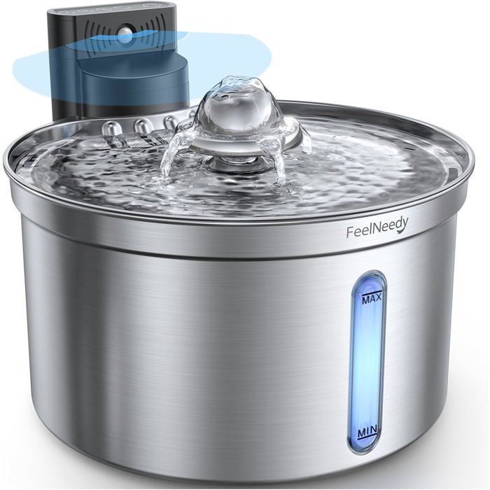 Comparer les prix de Fontaine A Eau Chat Sans Fil[Fn-W19] Fontaine À Eau Pour Chats Inox Avec Détecteur De Mouvement-35L Séparation De La Pile[YF75]