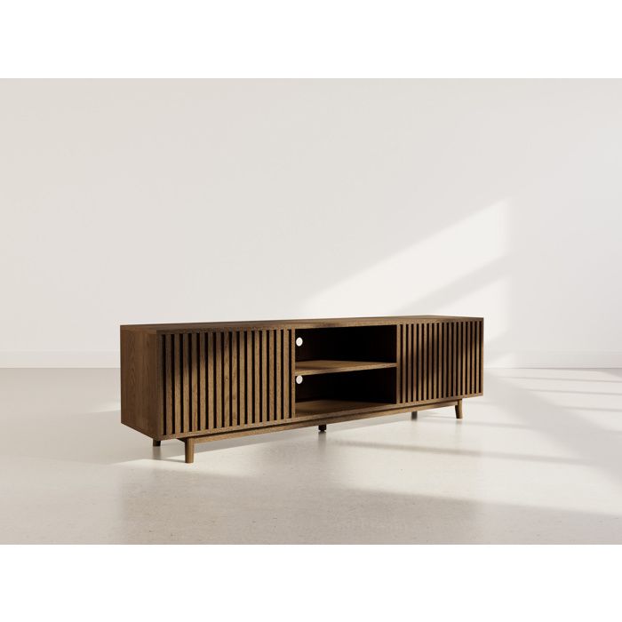 Freya - meuble tv 180 cm - 2 portes et 2 niches - Marron Freya - meuble tv 180 cm - 2 portes et 2 niches - Marron