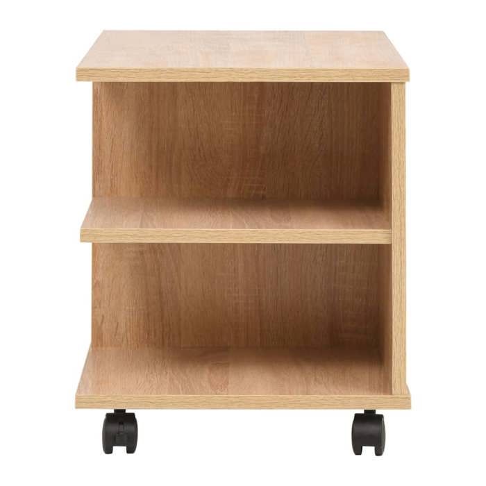 Bibliothèque de rangement(1 PCS) - ZENCORE - Colonne Etagère à Livres - à roulettes 50x35x42cm Chêne LH28194