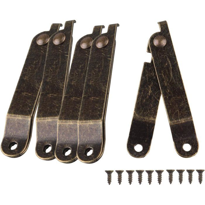 Lot de 5 Charnières Rotatives Pliables pour Couvercle de Coffre 67x11mm Meuble et Boîte