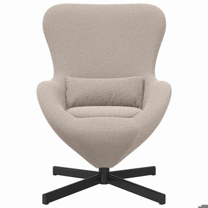 Chaise simple - Gris clair - Fauteuil œuf - 1 PC - Gris clair 63x73x90 cm tissu F8480