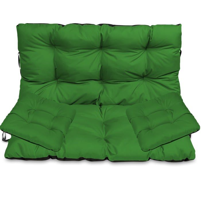 Coussin pour Banc de Jardin - SuperKissen24. - Intérieur/Extérieur - Imperméable - 100x50/100x60 cm + 2x 45x45 cm - Vert
