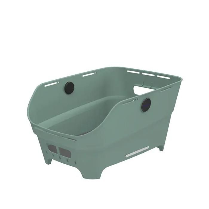 Panier arrière pour vélo - BASIL - Cento Neo - 21 L - Vert/Argenté - Système WSL