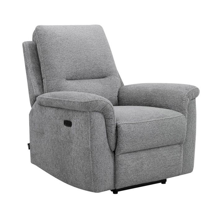 Fauteuil relax électrique en tissu doux gris – LEONIE Meubletmoi Fauteuil relax électrique en tissu doux gris – LEONIE Meubletmoi
