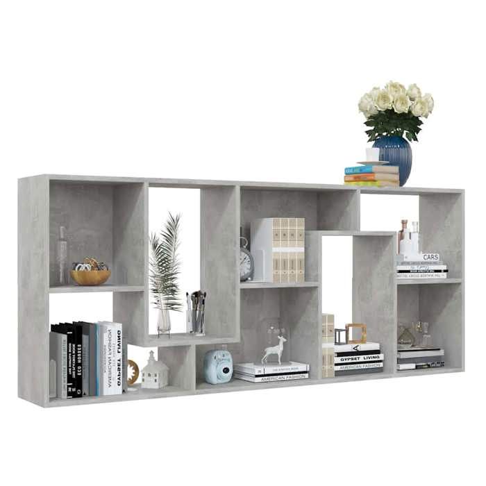 Bibliothèque Gris béton 67x24x161 cm Aggloméré_2 ans garantie_80080