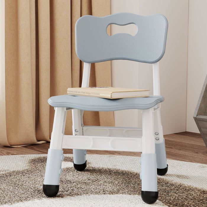 Chaise tout-petits réglable 3 niveaux plastique gris 2-6 ans maison crèche