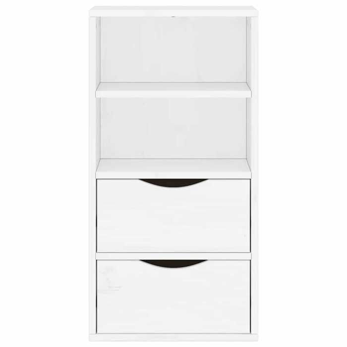 Moderne Armoire rangement Armoire latérale - Utilisation Polyvalente - tiroirs ODDA blanc 40x24x79 cm - bois massif pin LL7769