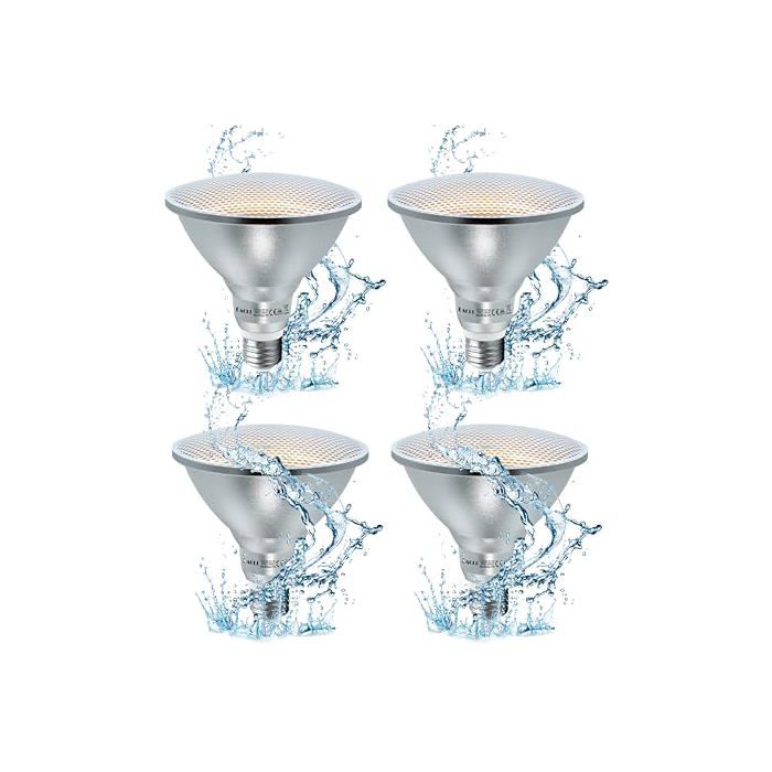 IP65 Ampoule LED E27 PAR38 Blanc Chaud 18W Équivalent Incandescence Halogène 120W Lot de 4. 1700 Lumens 3000K Non Dimmable