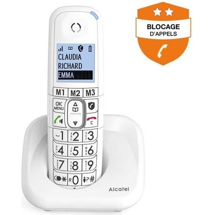 Téléphone fixe sans fil Alcatel XL785 Blanc - Cdiscount Téléphonie
