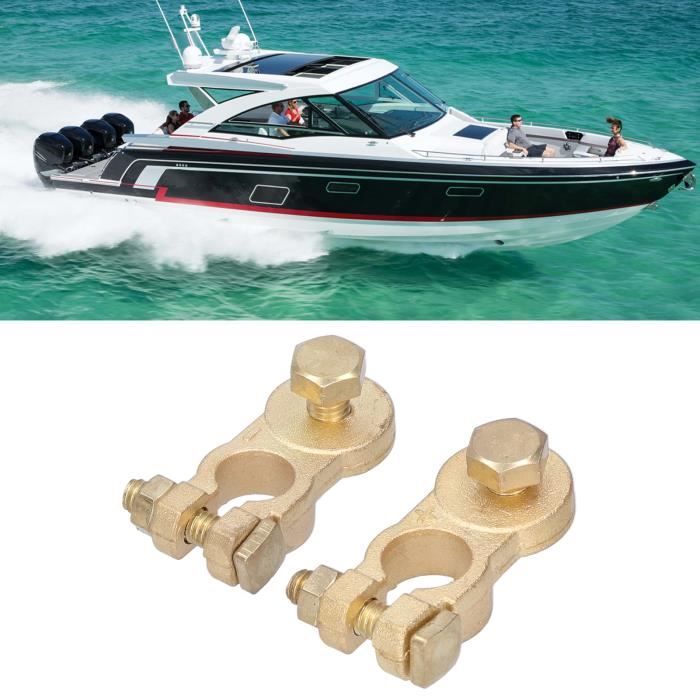 Connecteurs De Borne Batterie Rapide - Positif Et Négatif, Laiton - Pour Batteries 45-200 Ah - Voiture, Camping-car, Bateau