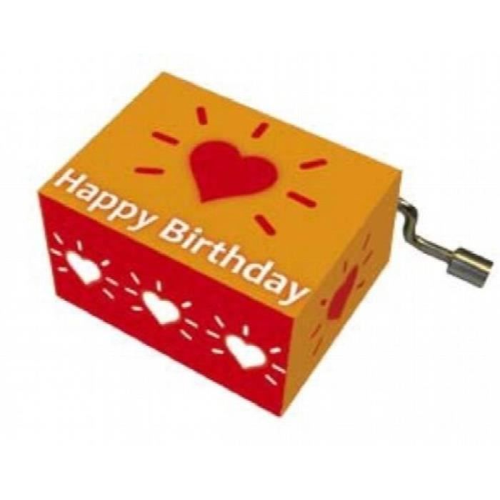 Boite A Musique Cœur Avec Rayons Bon Anniversaire En Orange Grnsx Cdiscount Jeux Jouets