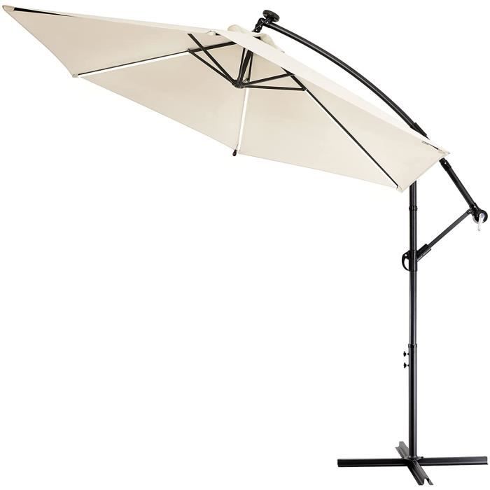 Parasol Déporté HOMSHADE Aluminium - Rotation 360°, Inclinaison Infinie, Double Toit - Pour Terrasse, Piscine (base Non Incluse) - 8