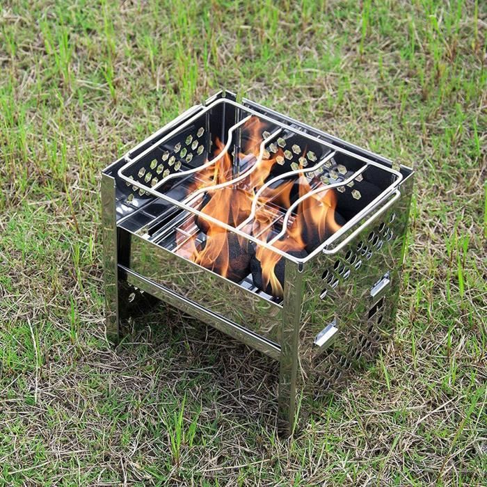 Poêle d'extérieur Pliant Grill Camping Feu Feu Pit pliable Portable Poêle d'extérieur Pliant Grill Camping Feu Feu Pit pliable Portable