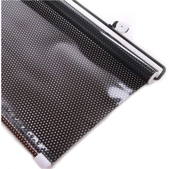 Rideau Pare-Soleil Enroulable Pour Fenêtre De Voiture - Noir 40x45cm (Surface 49x35.5cm) | Protection UV Et Intimité Avec Ventouses